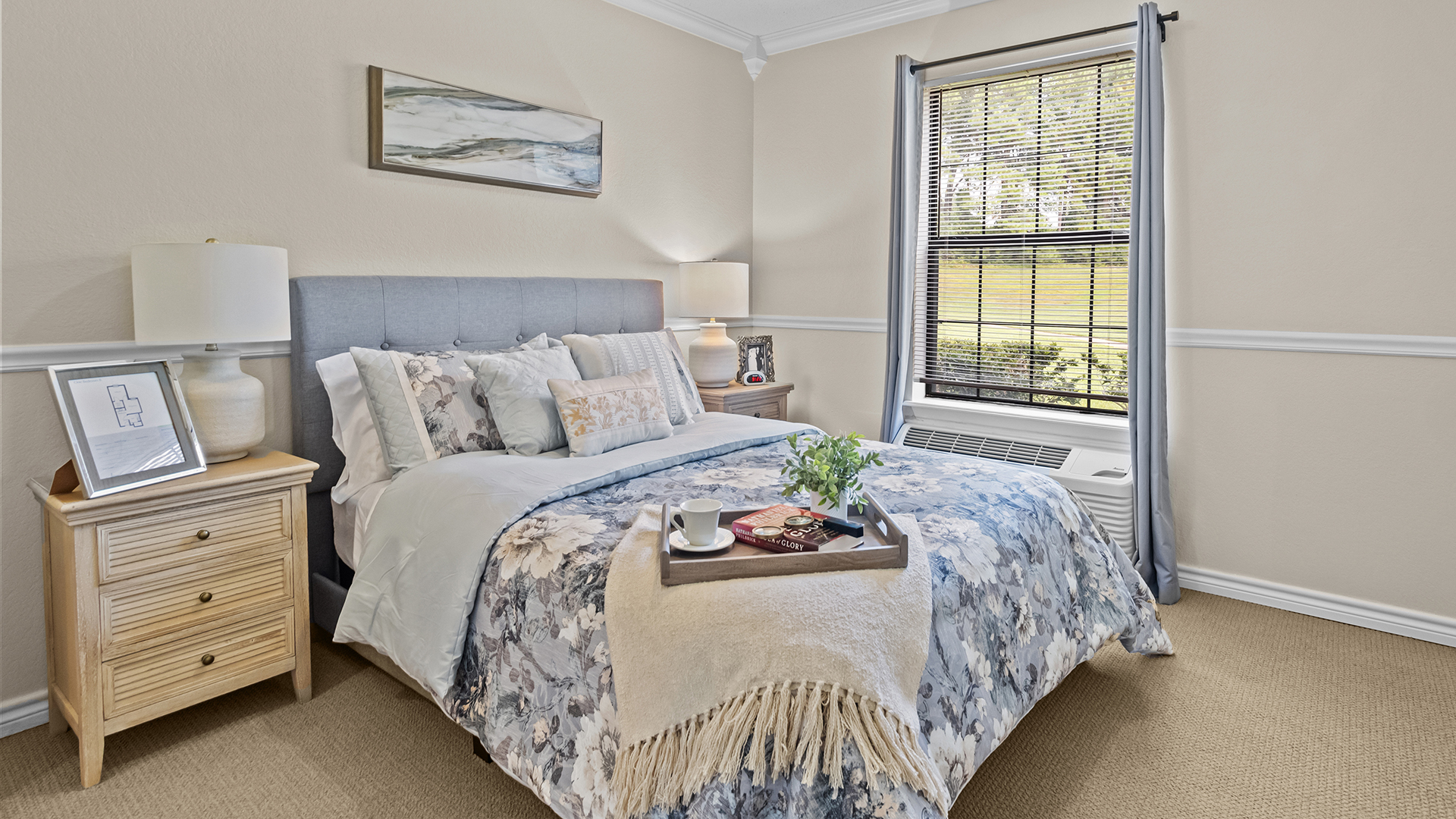 Atria Copeland senior living apartment bedroom